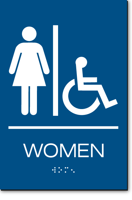 Womens Blue ADA Sign